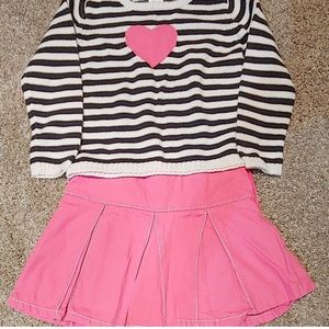 gymboree sweater and pink skirt set